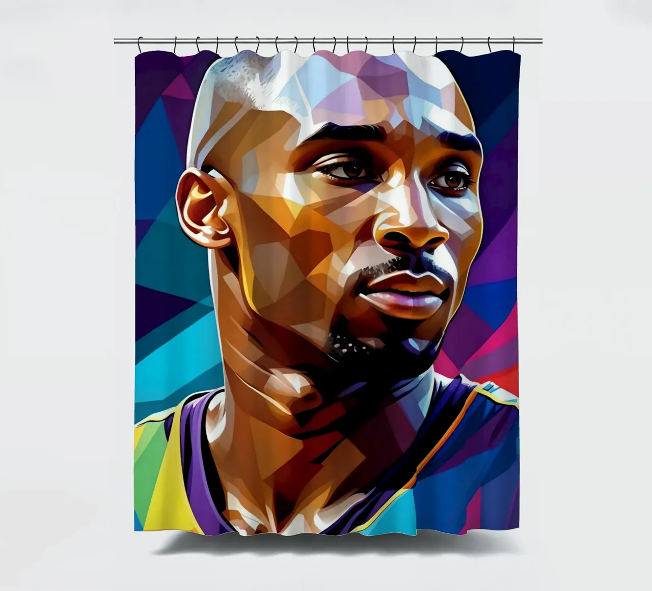 Kobe Bryant pop art portrait shower curtain by BONANZA