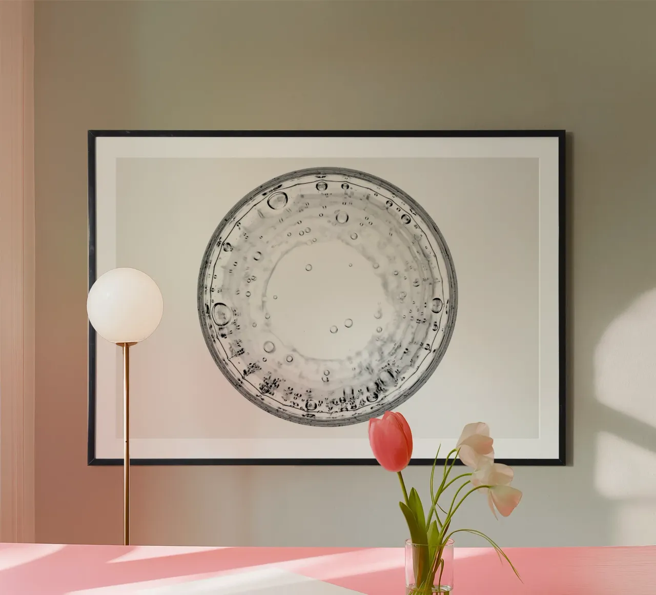 Nero minimale poster con telaio in alluminio da PhotoVibe Decor