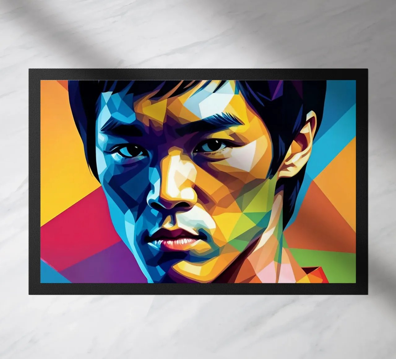 Bruce Lee pop art neon doormat by BONANZA