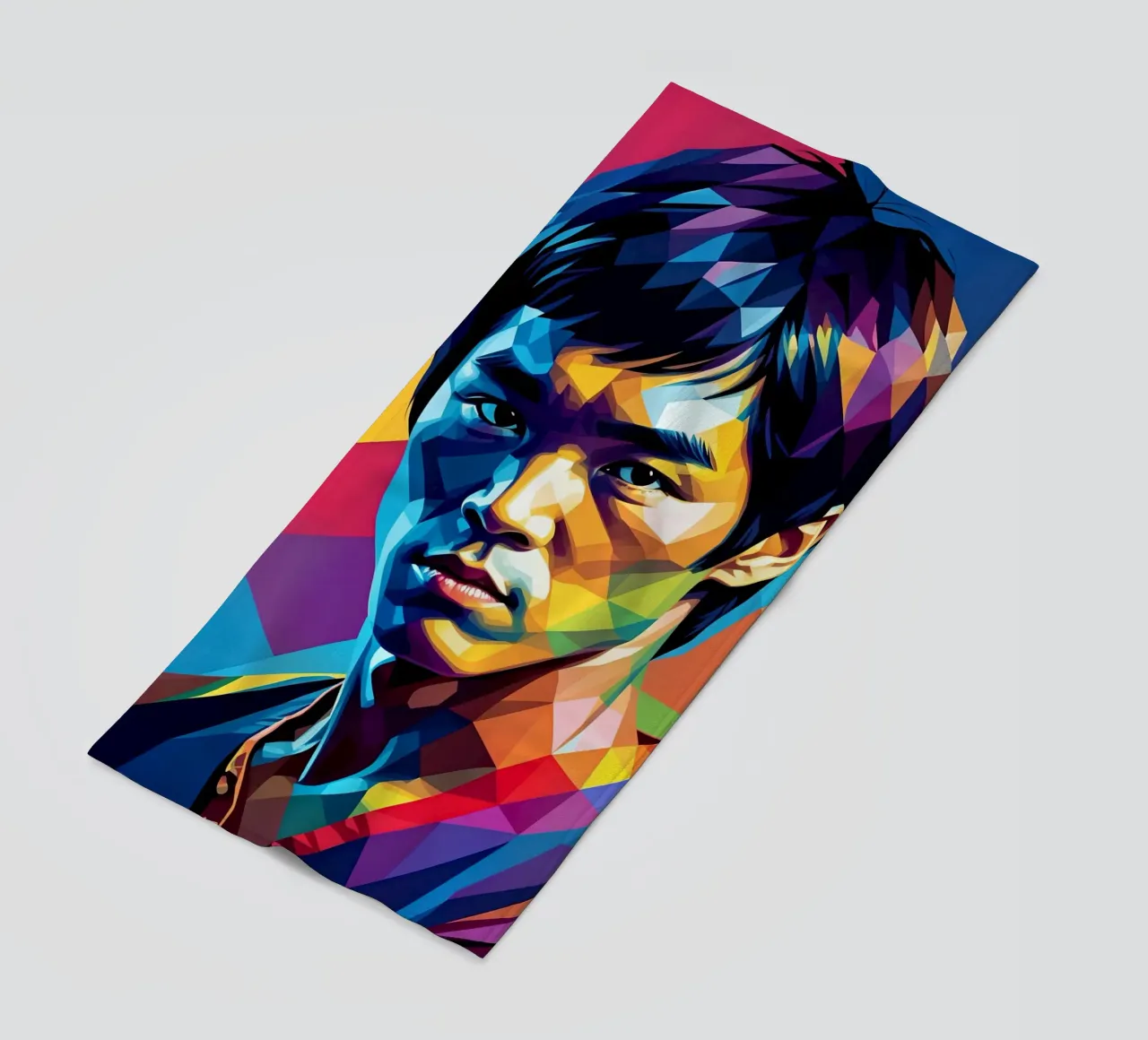 Bruce Lee pop art neon beach towel by BONANZA