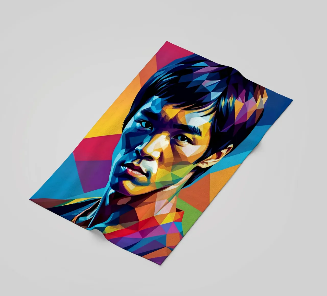 Bruce Lee pop art neon beach towel by BONANZA