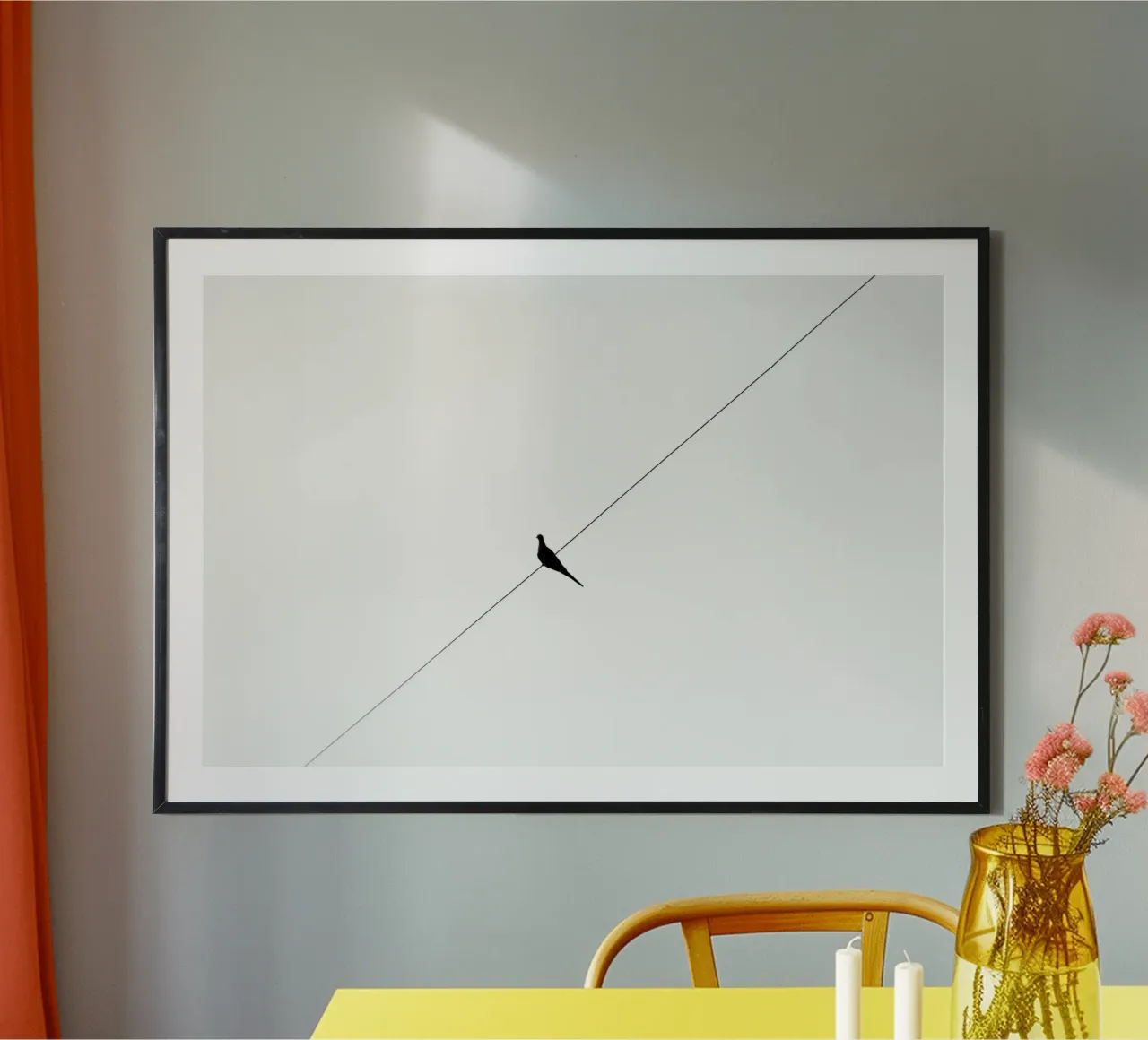 Nero minimale poster con telaio in alluminio da PhotoVibe Decor