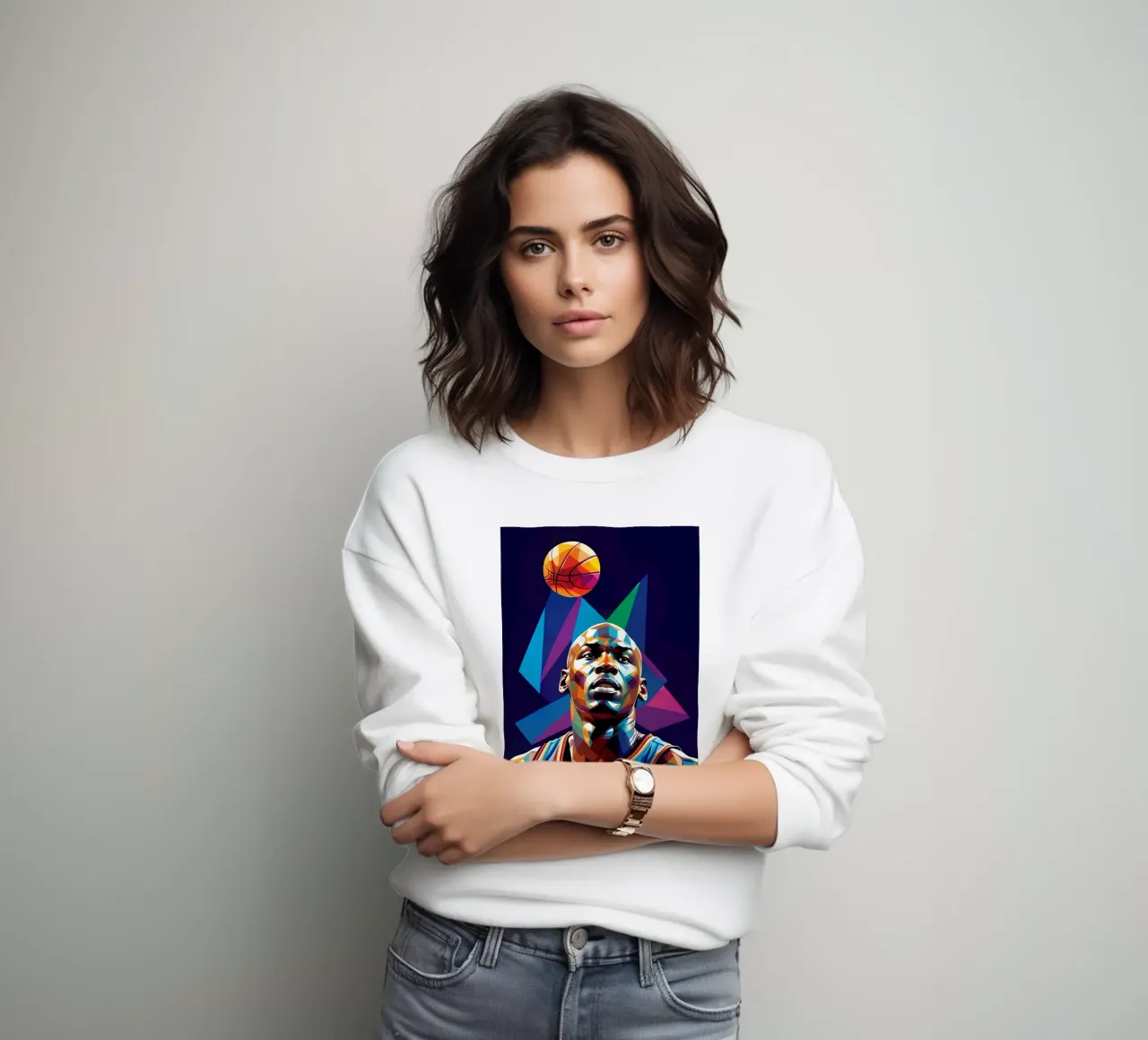 Michael Jordan pop art al neon felpa da BONANZA