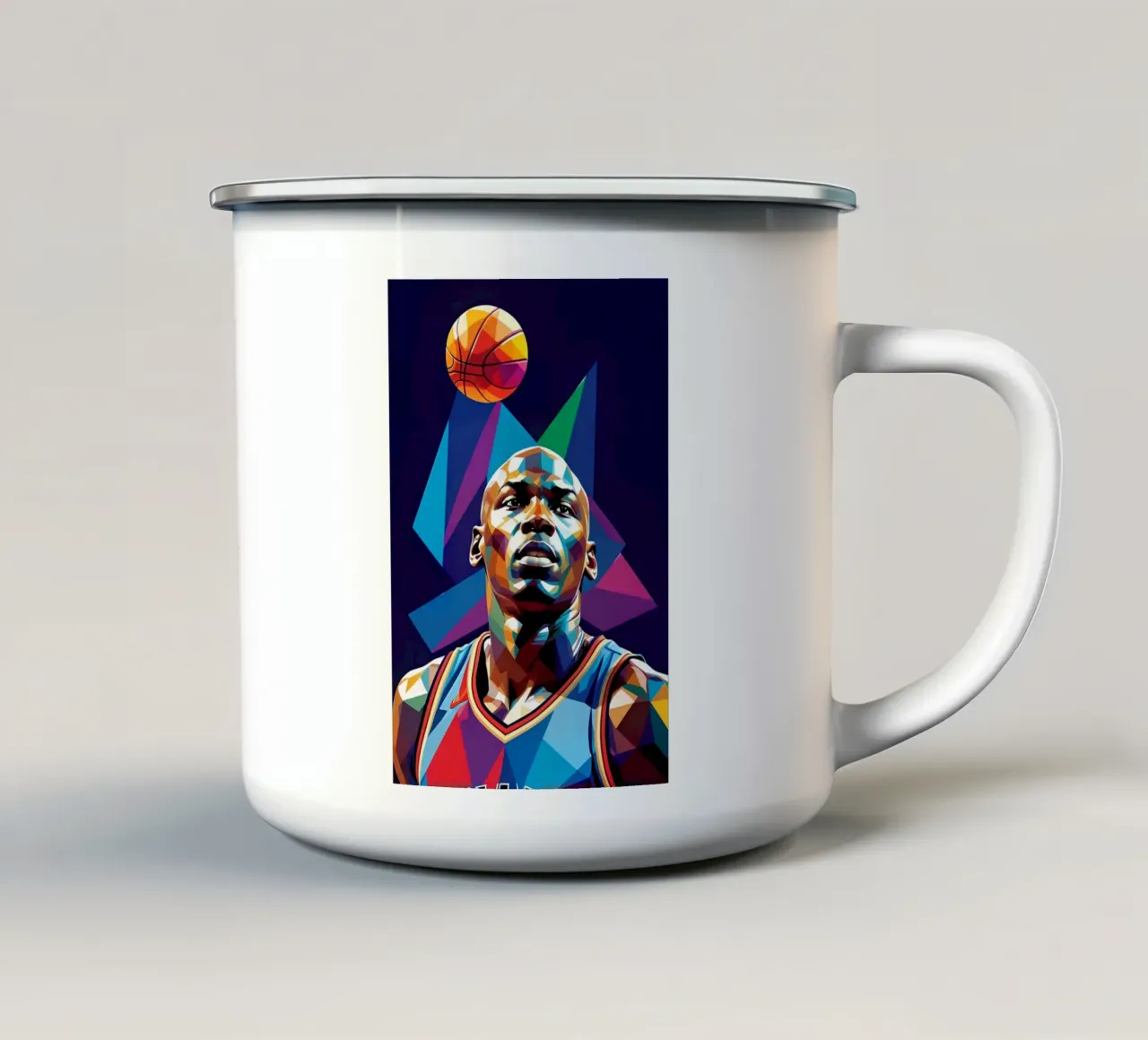 Michael Jordan pop art al neon tazza in smalto da BONANZA