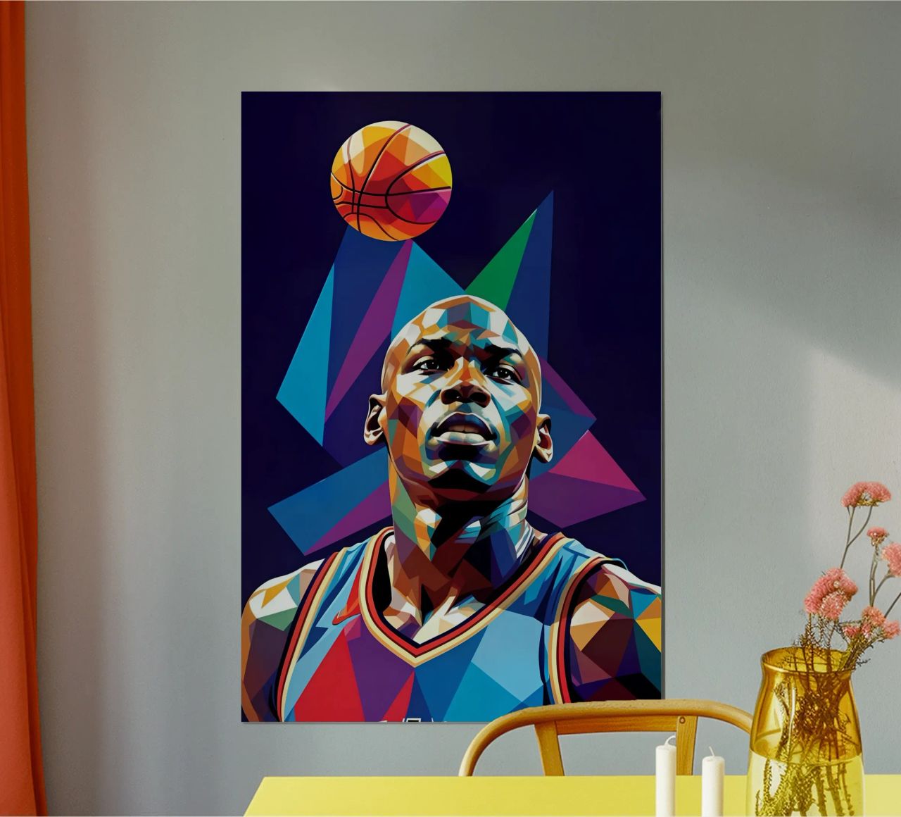 Michael Jordan pop art neon poster by BONANZA