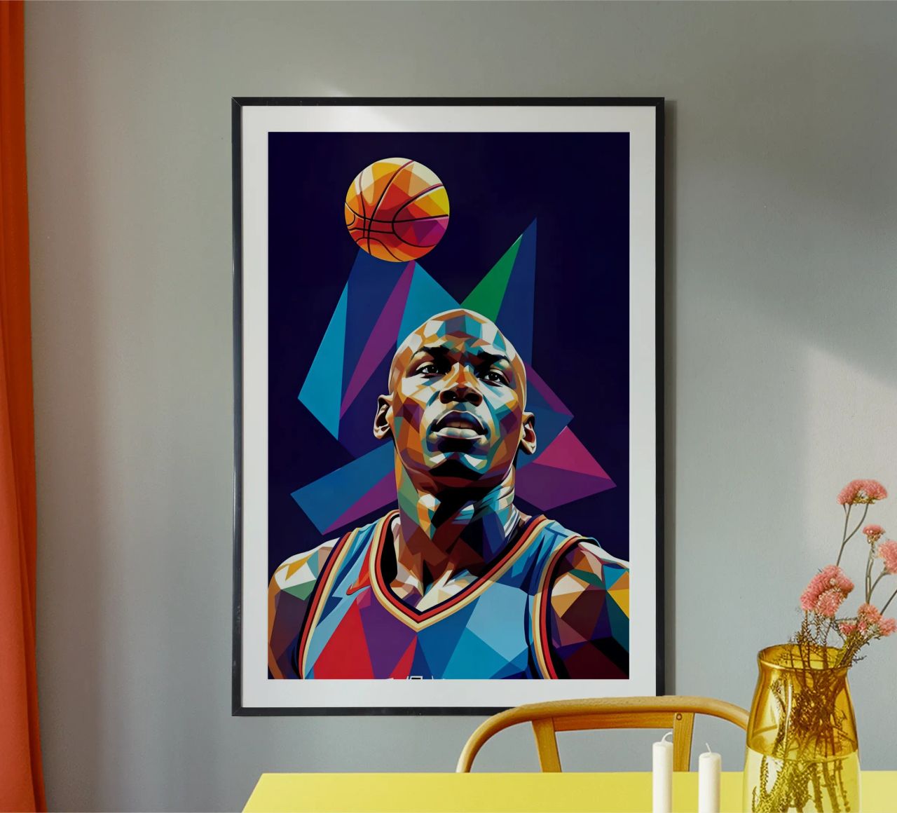 Michael Jordan pop art neon poster by BONANZA