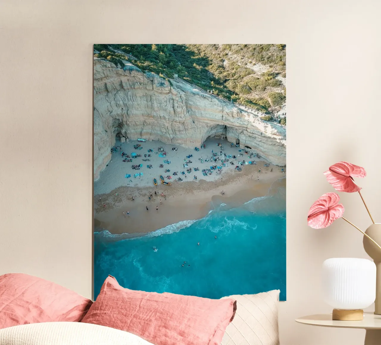 Summer Beach – Algarve Portugal poster con telaio in plastica da Thilo Grøsch