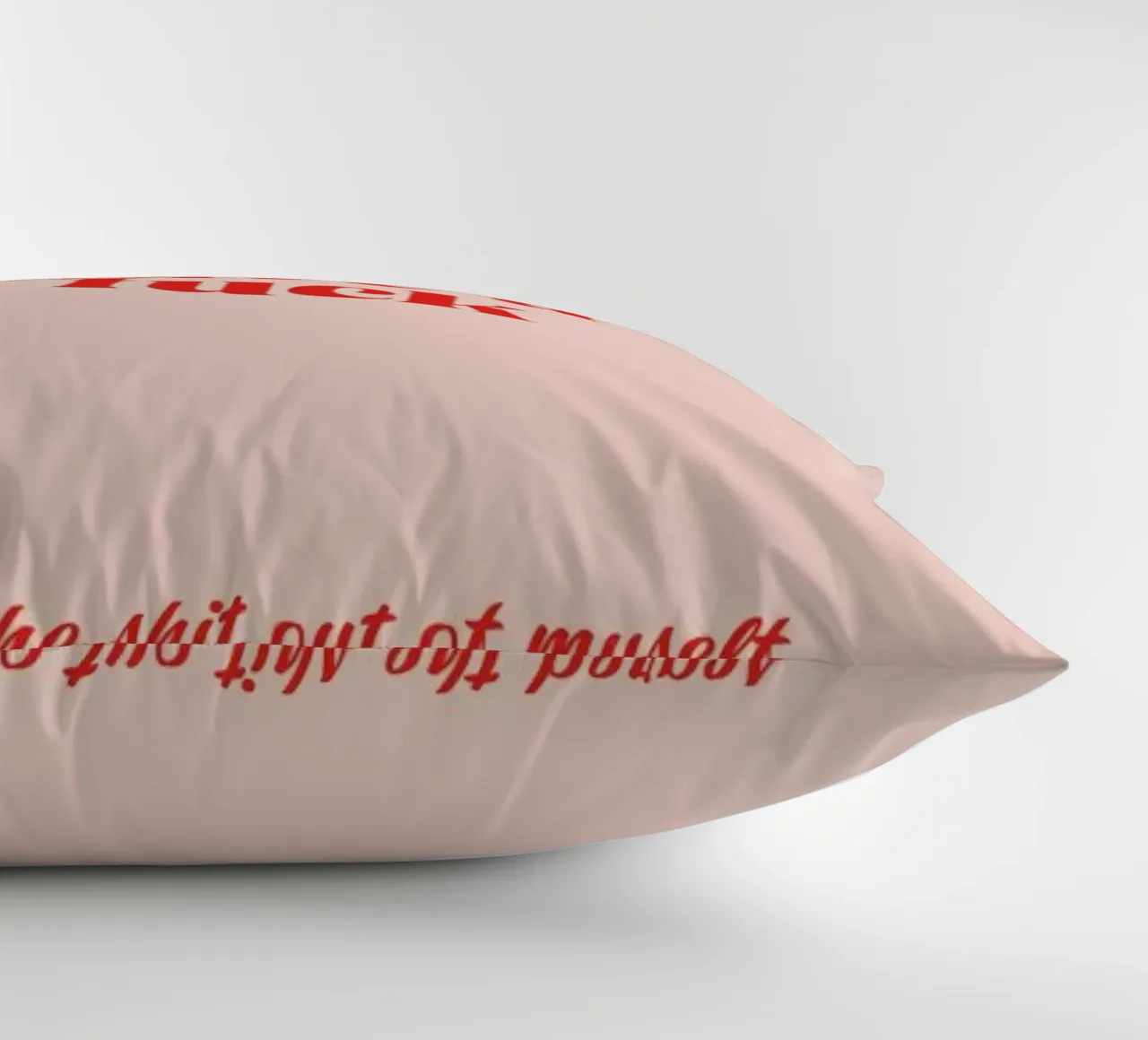 Almost Gave A Fuck Pink decorative cushion by Trabolt Design