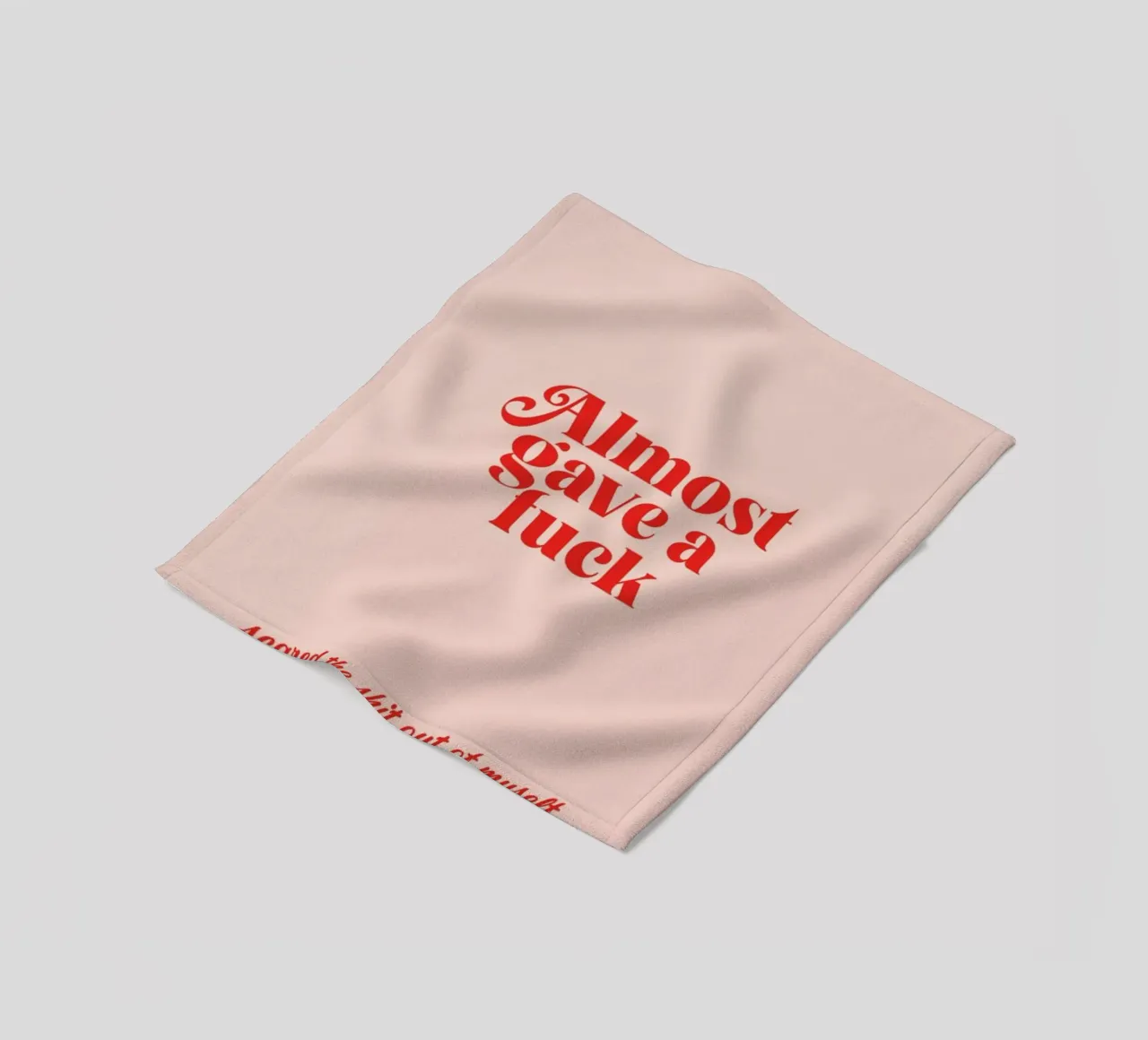 Almost Gave A Fuck Pink fleece blanket by Trabolt Design
