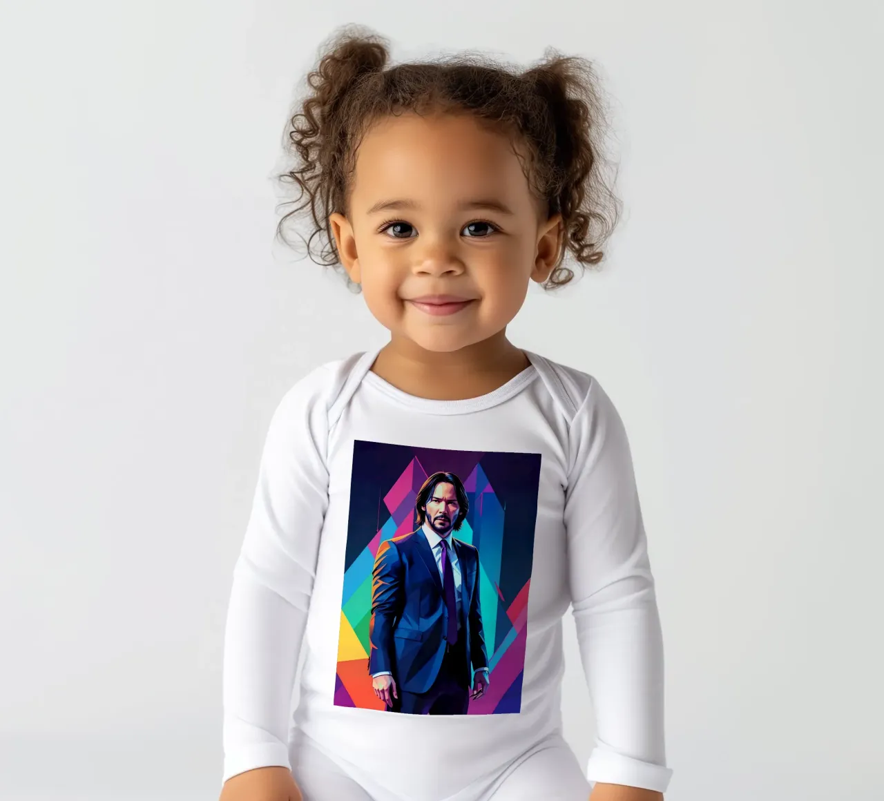 John Wick wpap long-sleeve baby romper by BONANZA