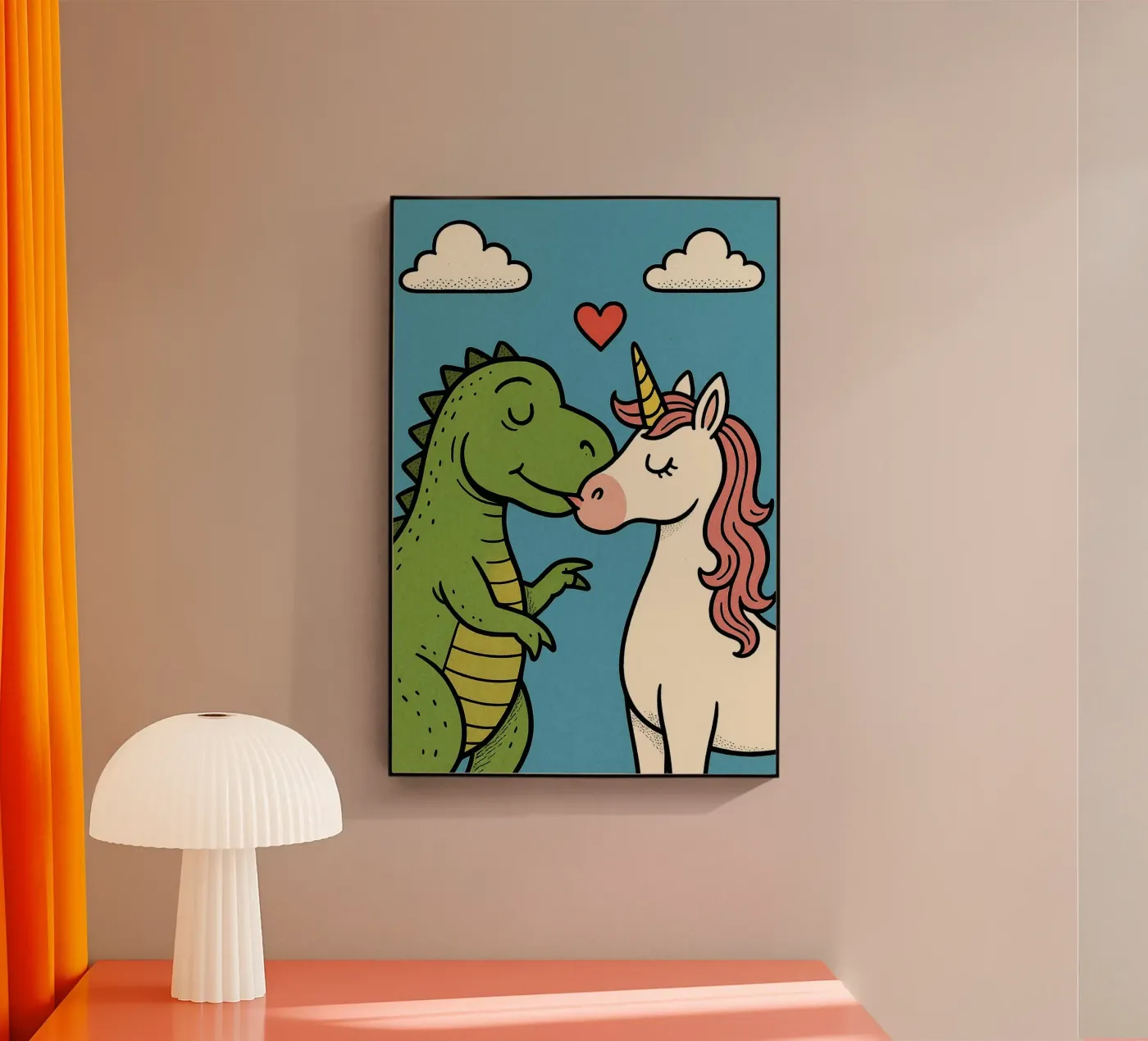 DINO UNICORN Comic plexiglass da Vintage Van Gogh