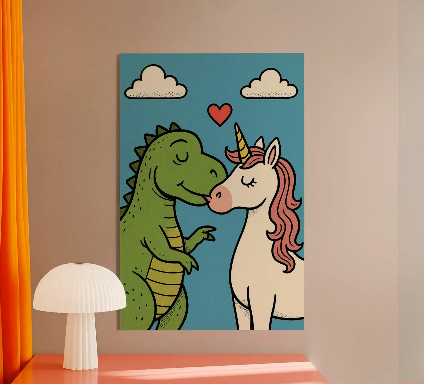 DINO UNICORN Comic plexiglass da Vintage Van Gogh