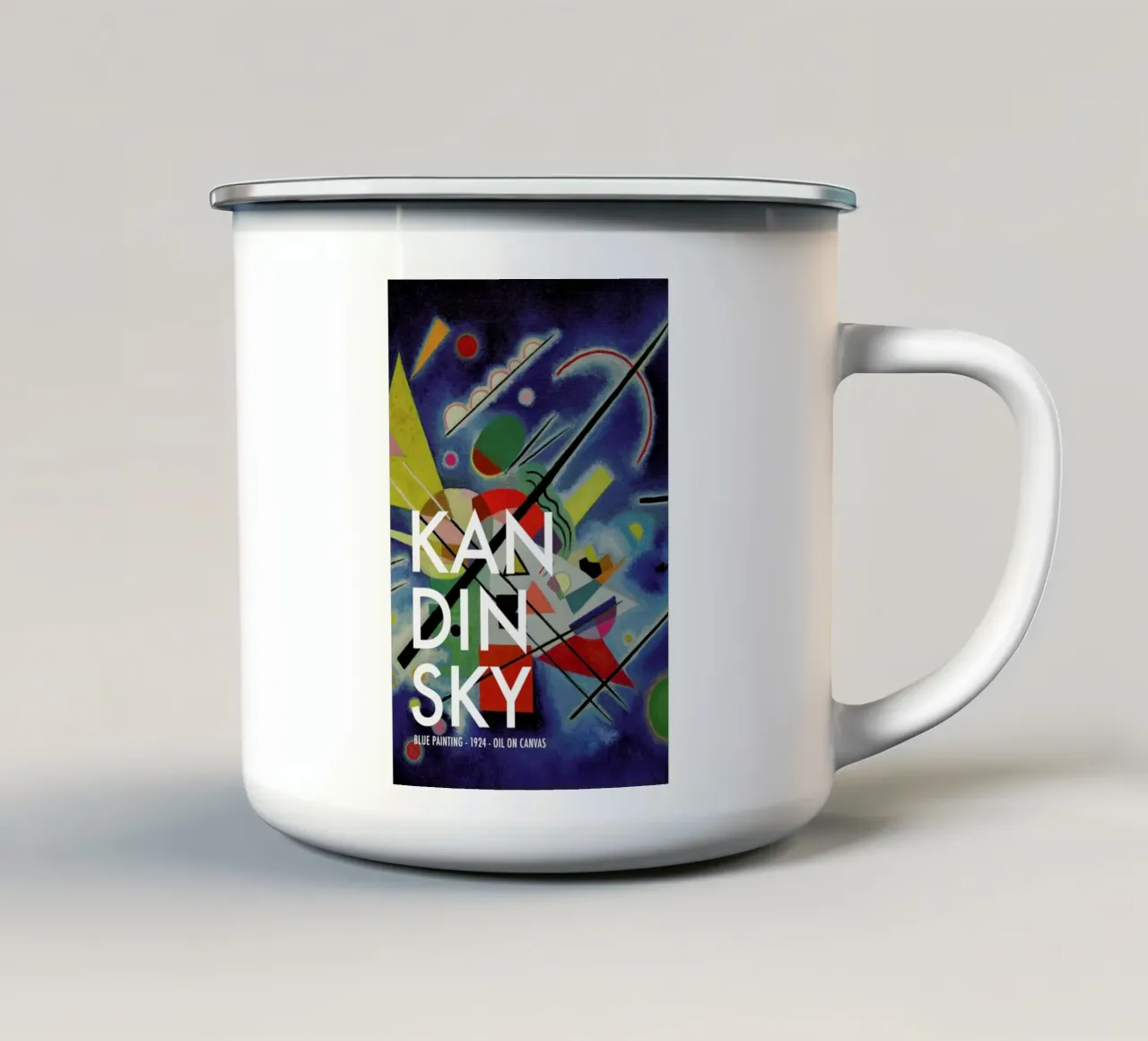 Kandinsky - Blue Painting tazza in smalto da Vintage by JUNIQE