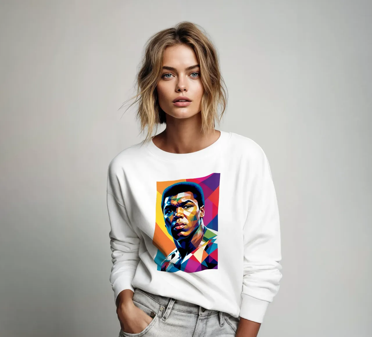 Muhammad Ali wpap neon sweatshirt by BONANZA