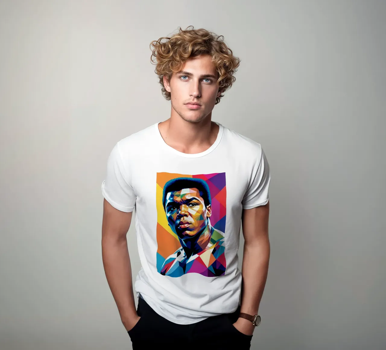 Muhammad Ali wpap neon t-shirt da BONANZA
