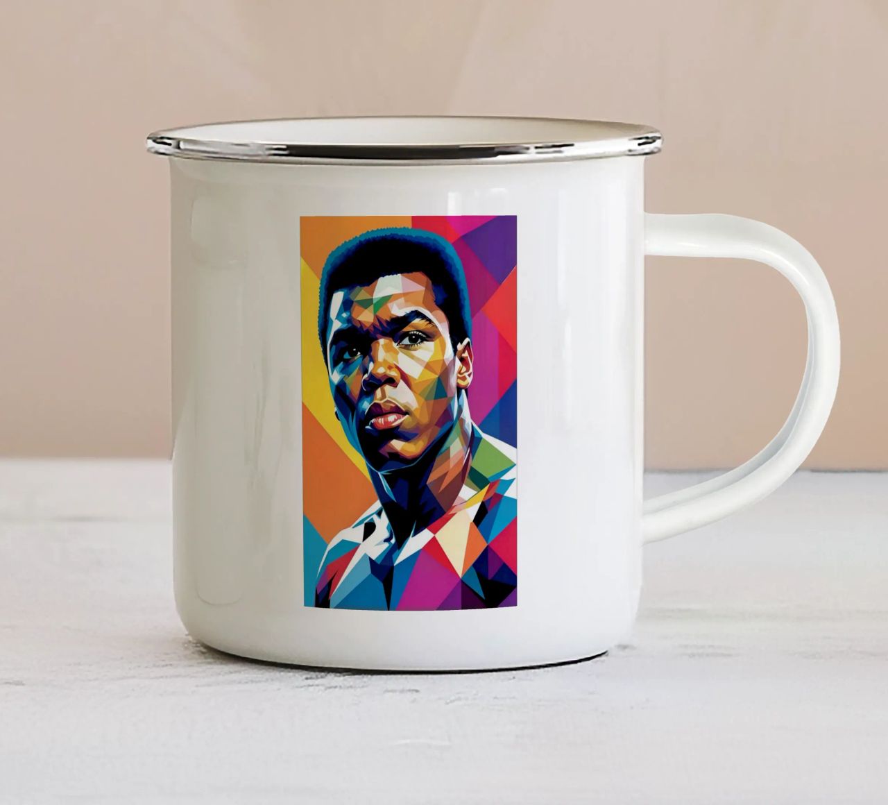 Muhammad Ali wpap neon tazza in smalto da BONANZA