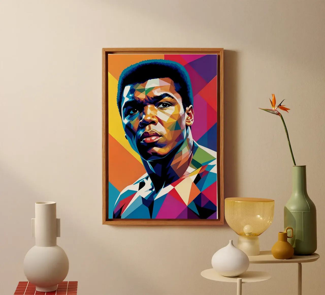 Muhammad Ali wpap neon tela con Cornice a cassetta da BONANZA