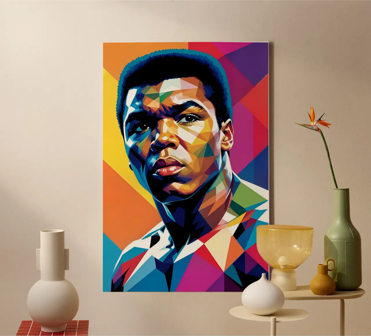 Muhammad Ali wpap neon tela con Cornice a cassetta da BONANZA