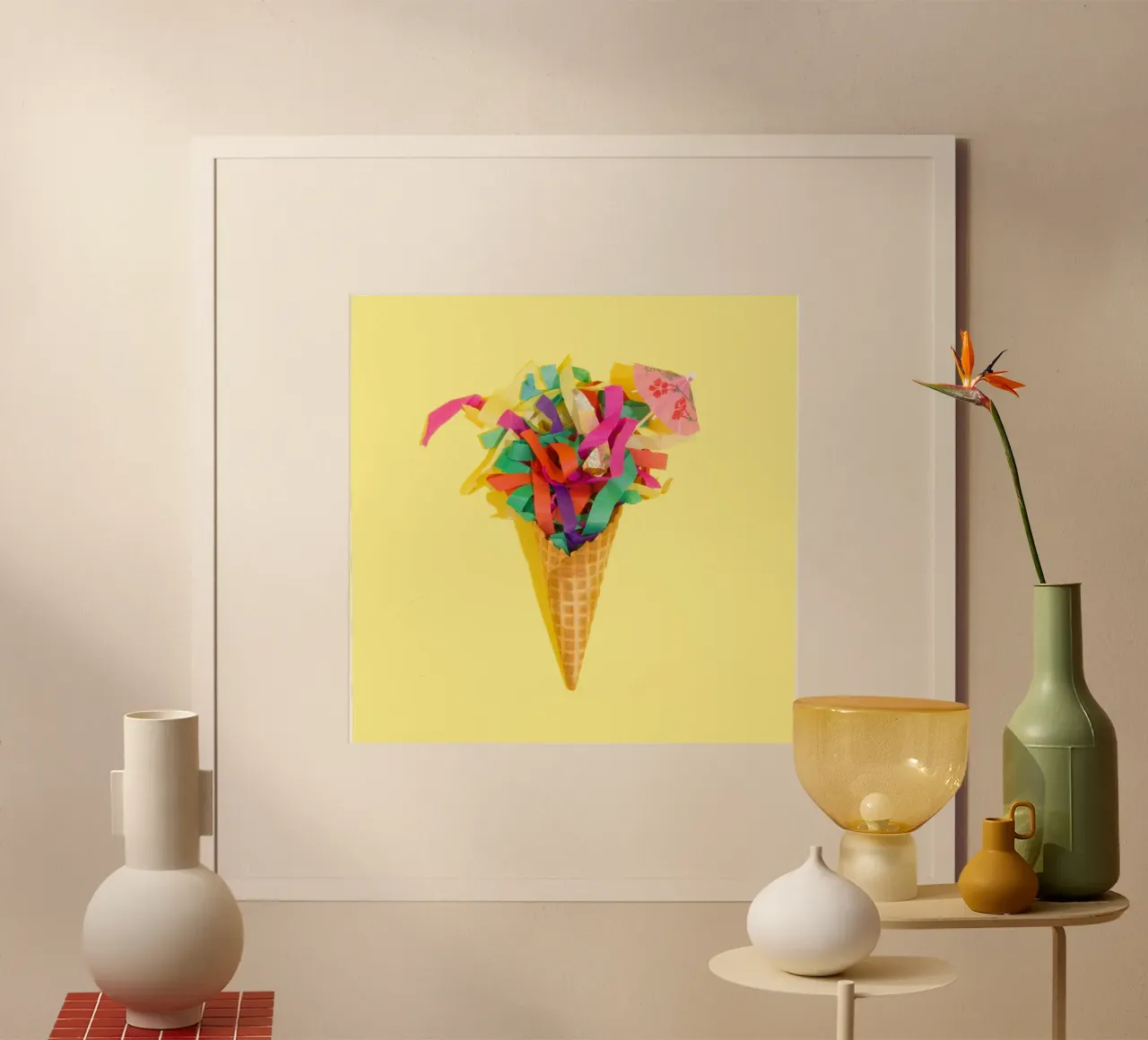 Caramelle Pop Wall poster con telaio in plastica da PhotoVibe Decor