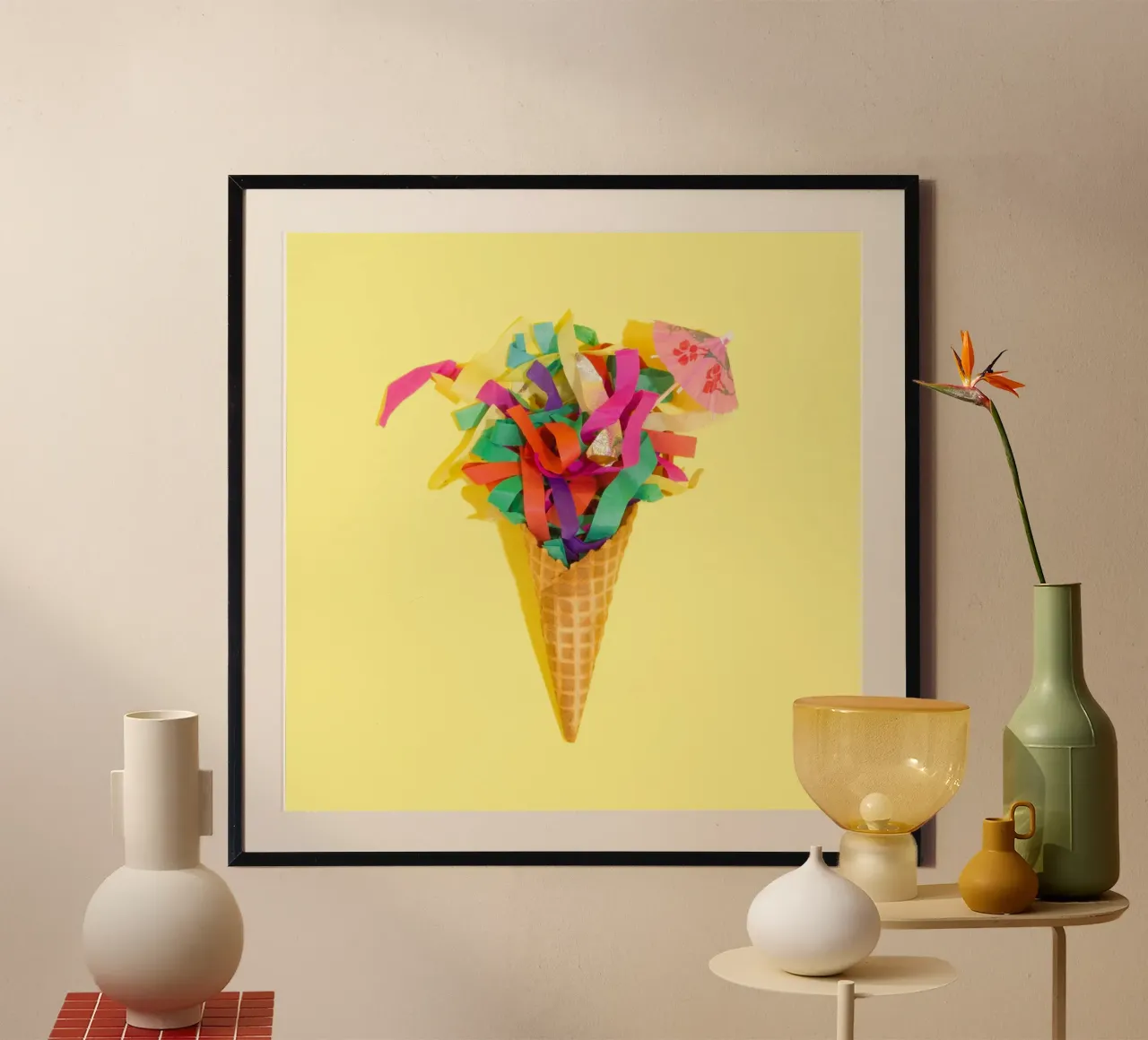Caramelle Pop Wall poster con telaio in plastica da PhotoVibe Decor