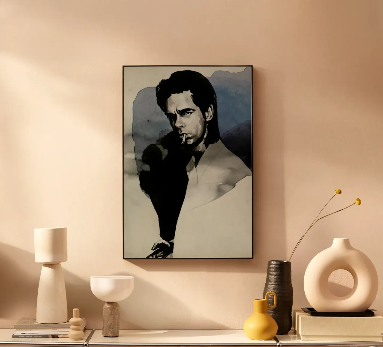 Nick Cave acryl van David Diehl