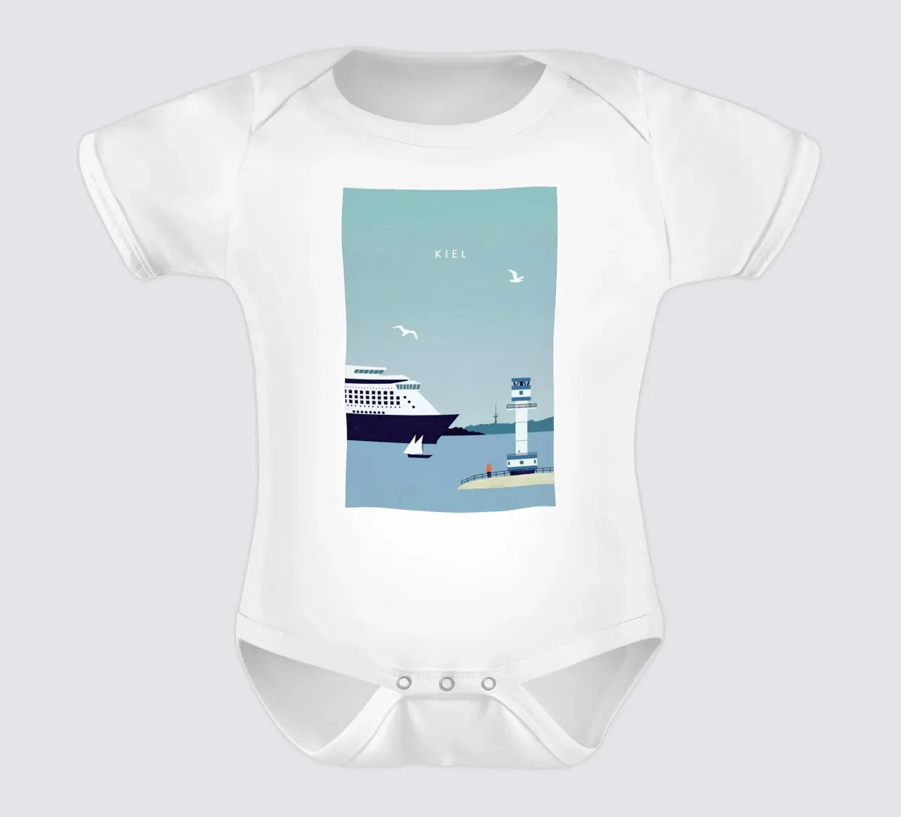 Kiel short-sleeve baby romper by Katinka Reinke