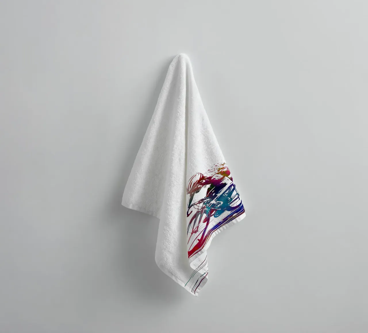 Cyclisme sport art blanc serviette de bain de SPORT