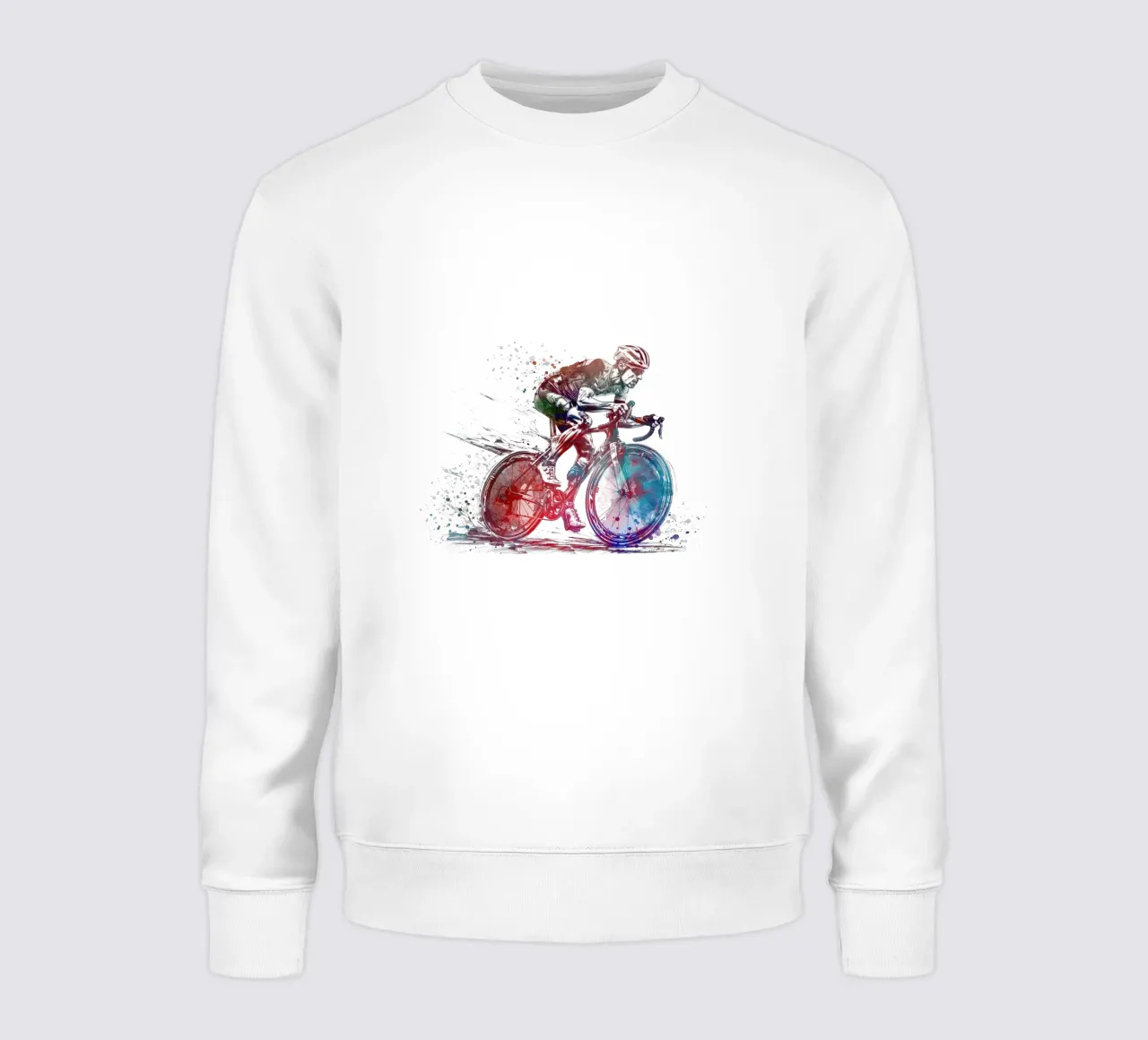 Cycling sport art white sweatshirt by SPORT