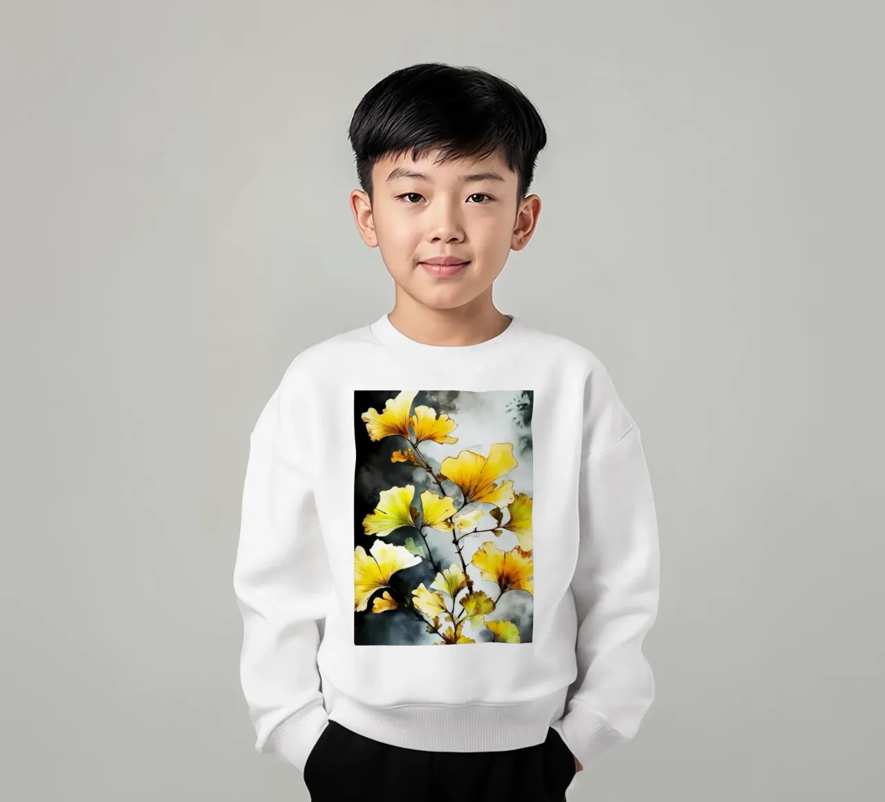 Ginkgo Biloba foglie felpa bambino da Lionmixart