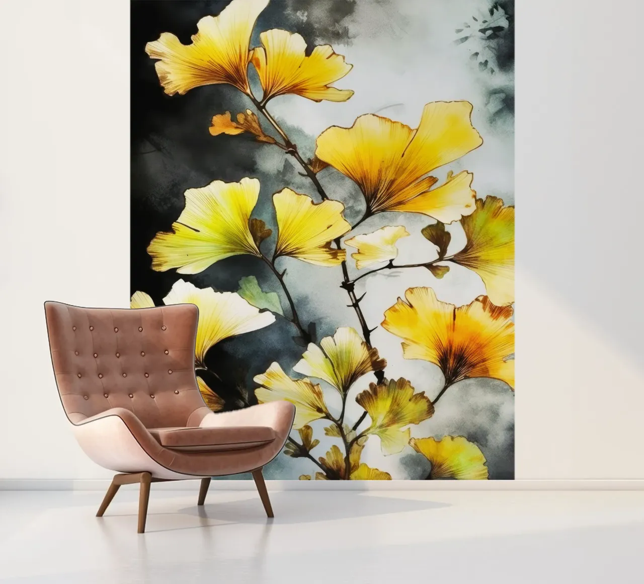 Ginkgo Biloba leaves photo wallpaper by Lionmixart