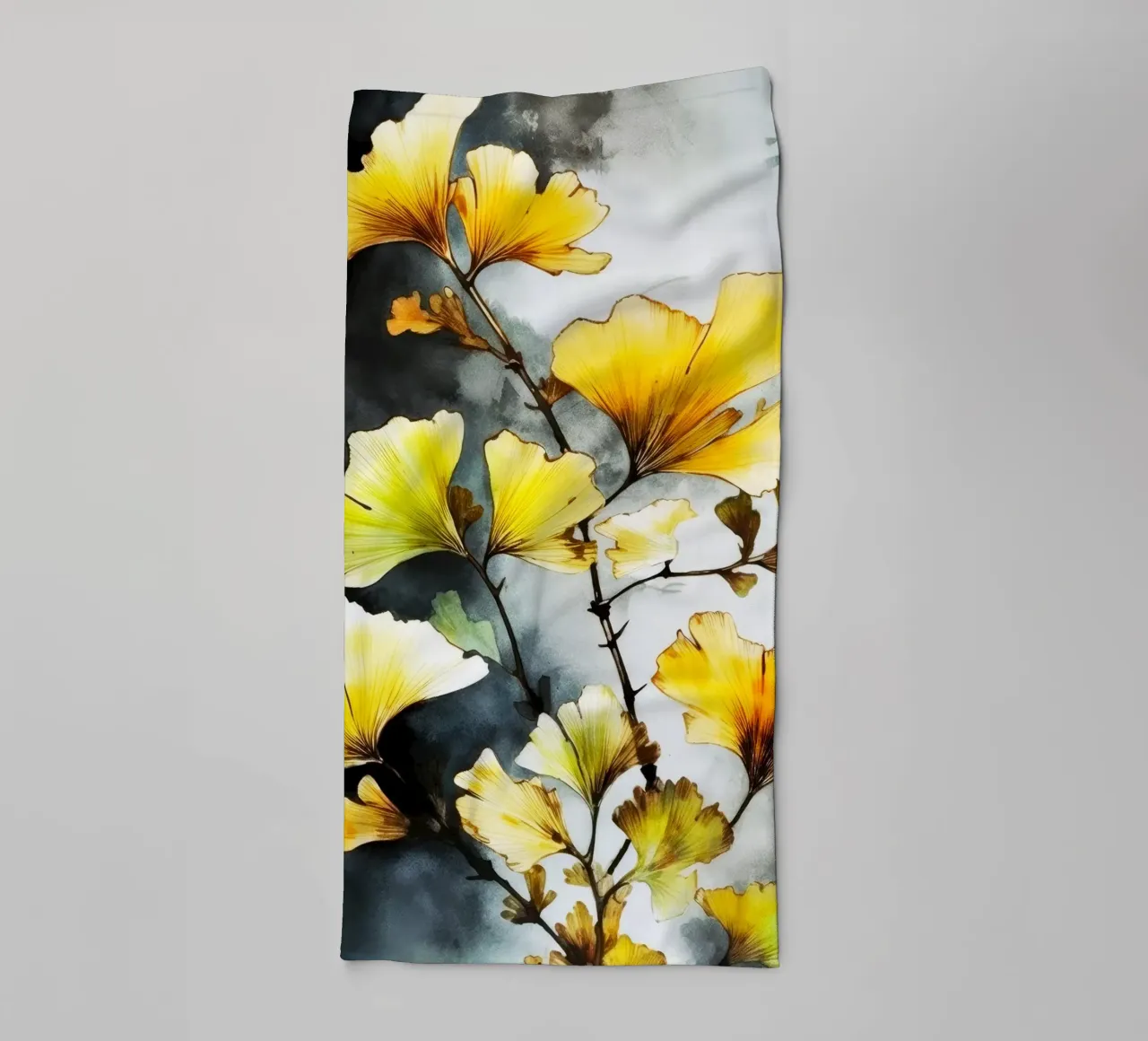 Ginkgo Biloba leaves towel by Lionmixart