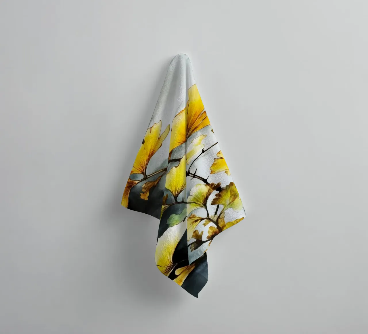 Ginkgo Biloba leaves towel by Lionmixart