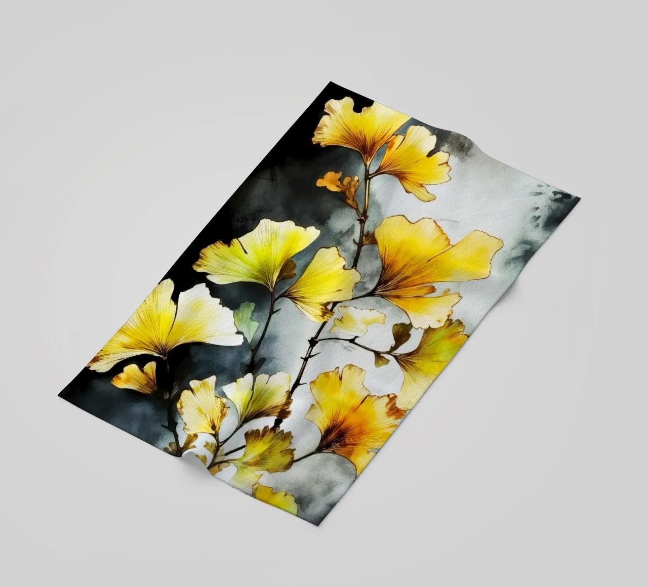 Ginkgo Biloba foglie telo mare da Lionmixart