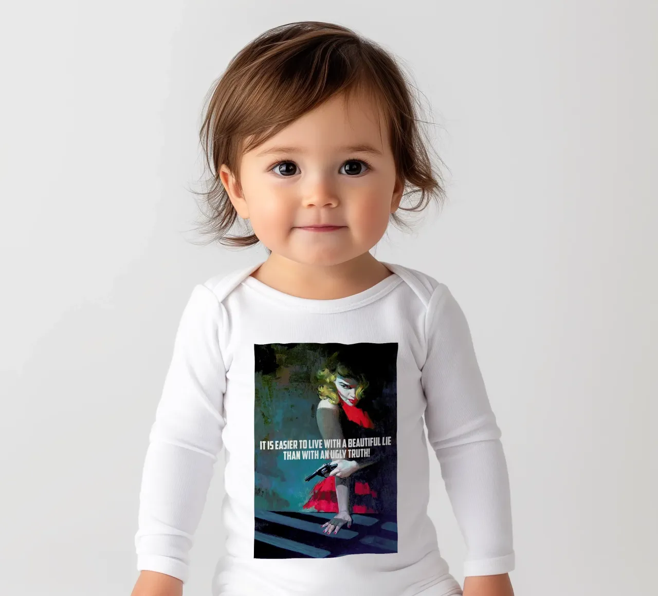 It Is Easier To Live With body neonato maniche lunghe da Gallery Print and Art Limited