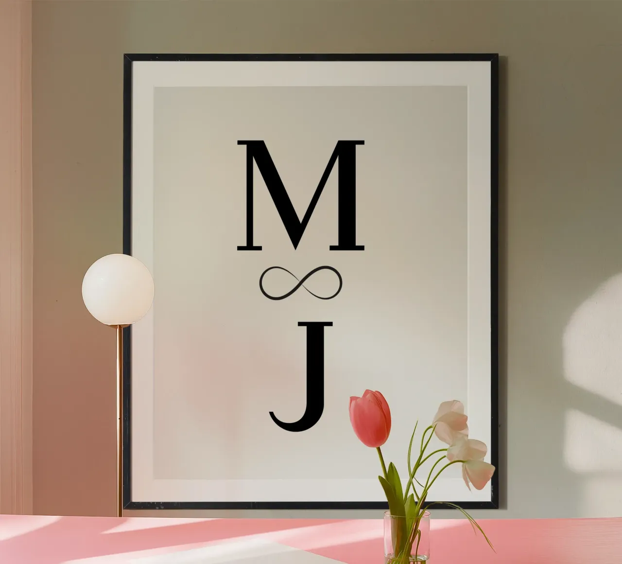 M ∞ J – Liebevolle Buchstaben-Kunst für Poster, Kissen Hahnemühle von StrindesignStudio