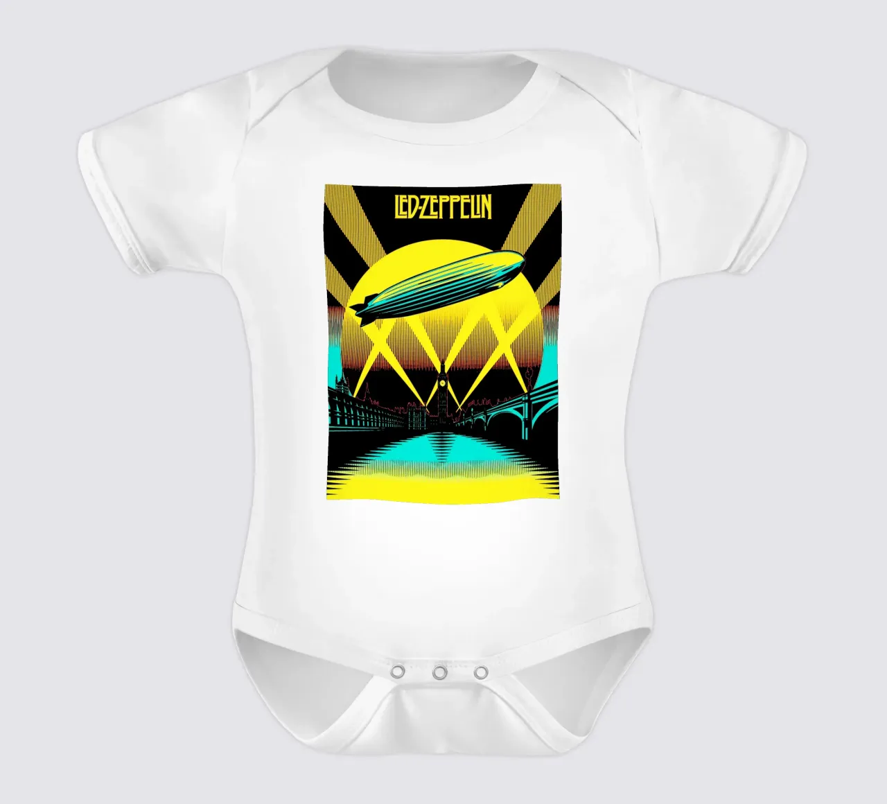 Led Zeppelin Art short-sleeve baby romper by music soul