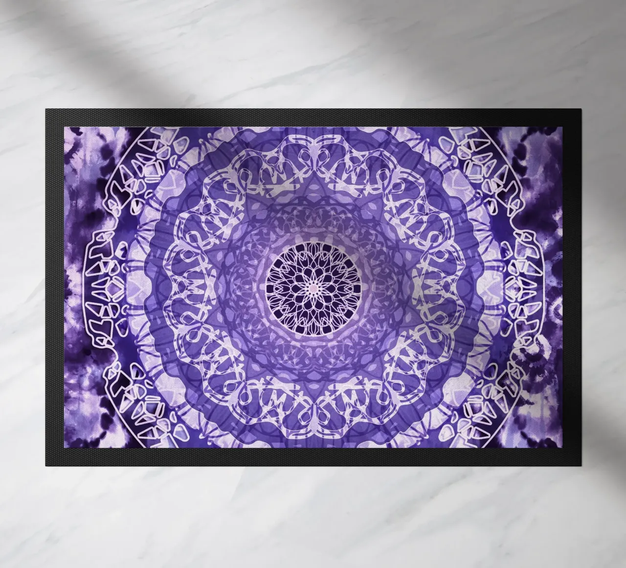 Lavender Jain Mandala doormat by Nina May Design Studio