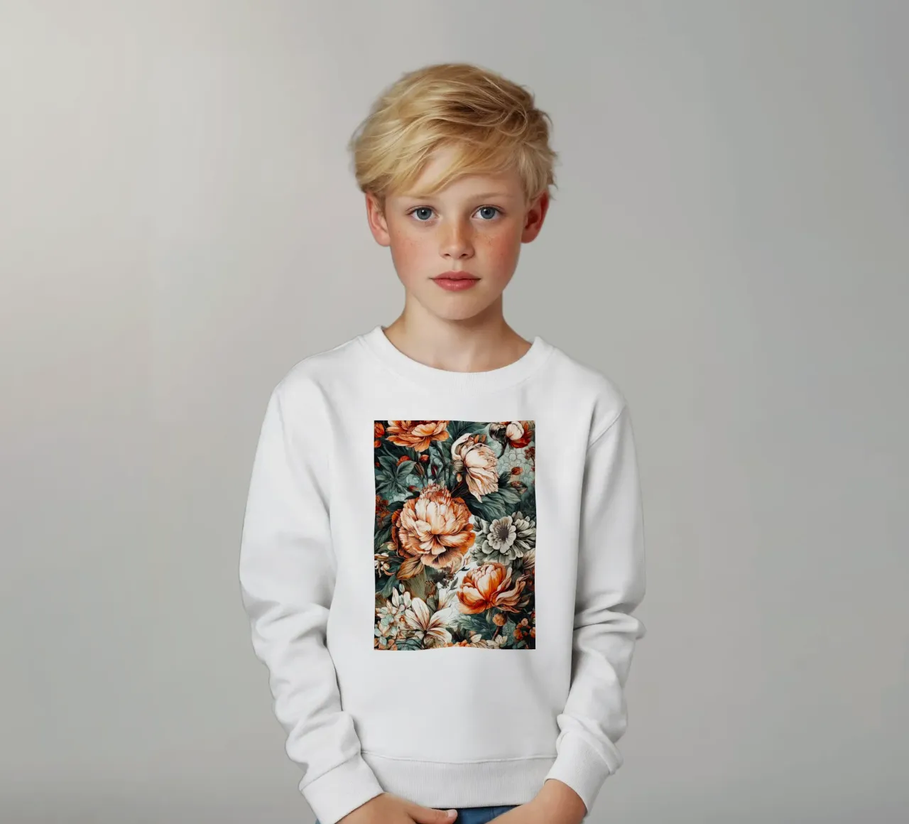 Fiori di peonie felpa bambino da Lionmixart