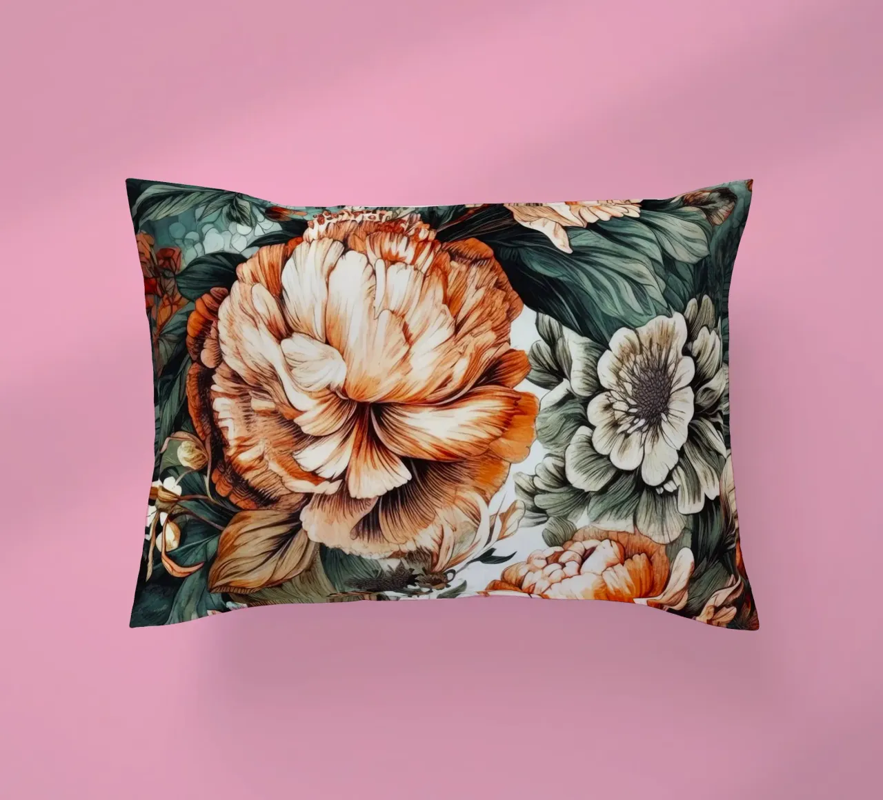 Fiori di peonie cuscino da Lionmixart