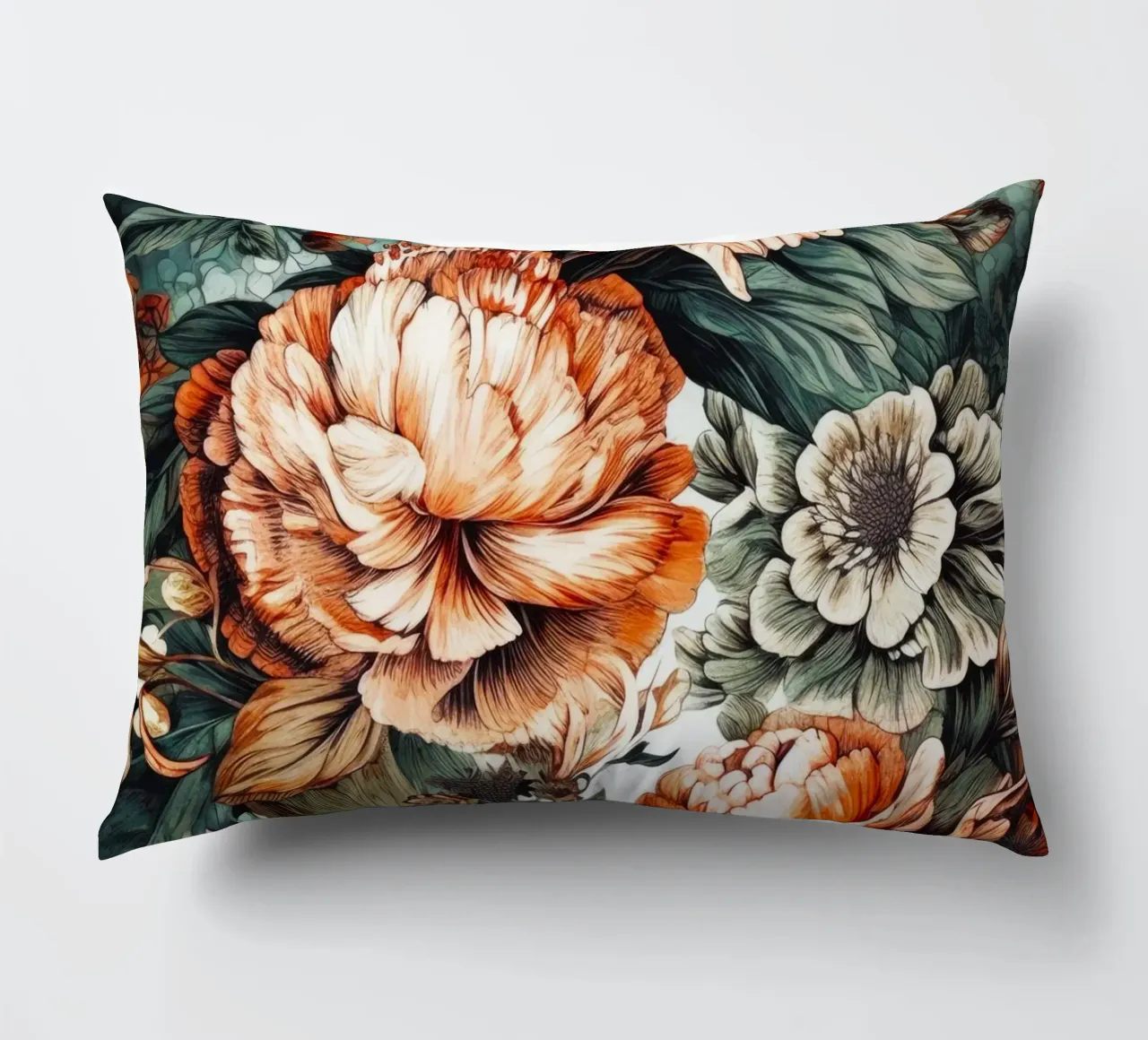 Fiori di peonie cuscino da Lionmixart
