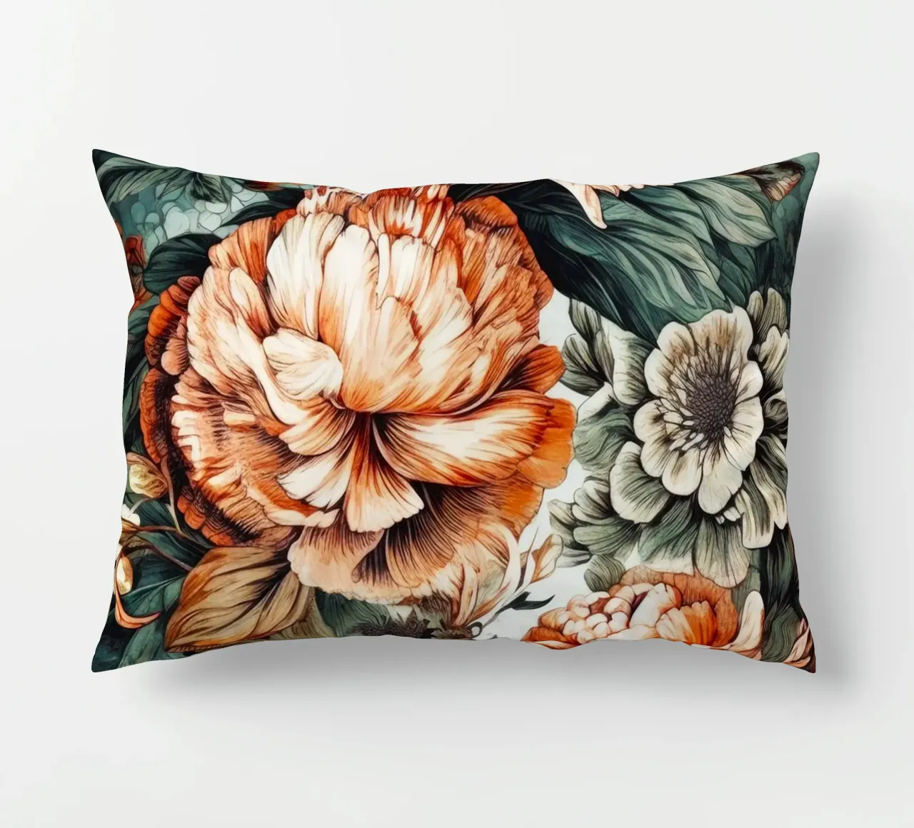 Fiori di peonie cuscino da Lionmixart