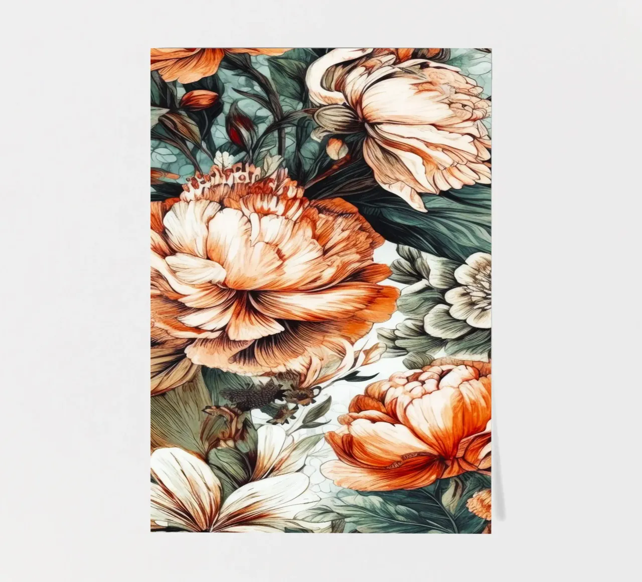 Peonies flowers sticker sheet by Lionmixart