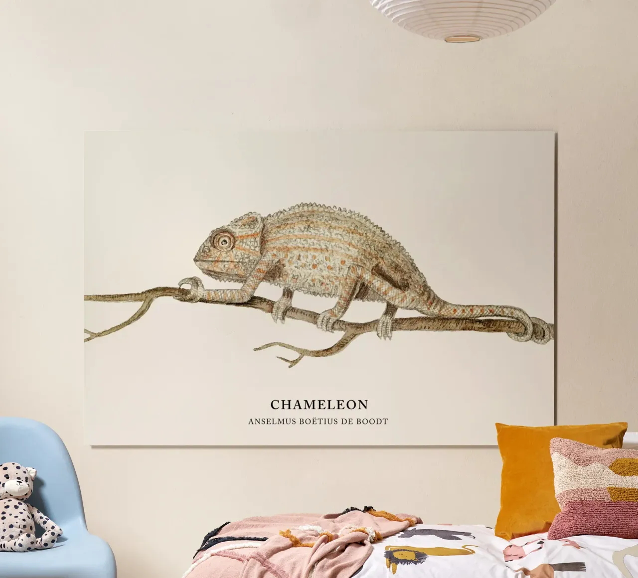 Anselmus Boëtius de Boodt - Chameleon poster con telaio in legno da Vintage by JUNIQE