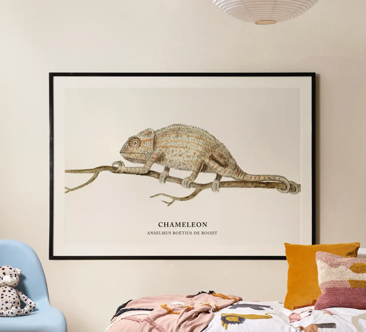 Anselmus Boëtius de Boodt - Chameleon poster con telaio in legno da Vintage by JUNIQE