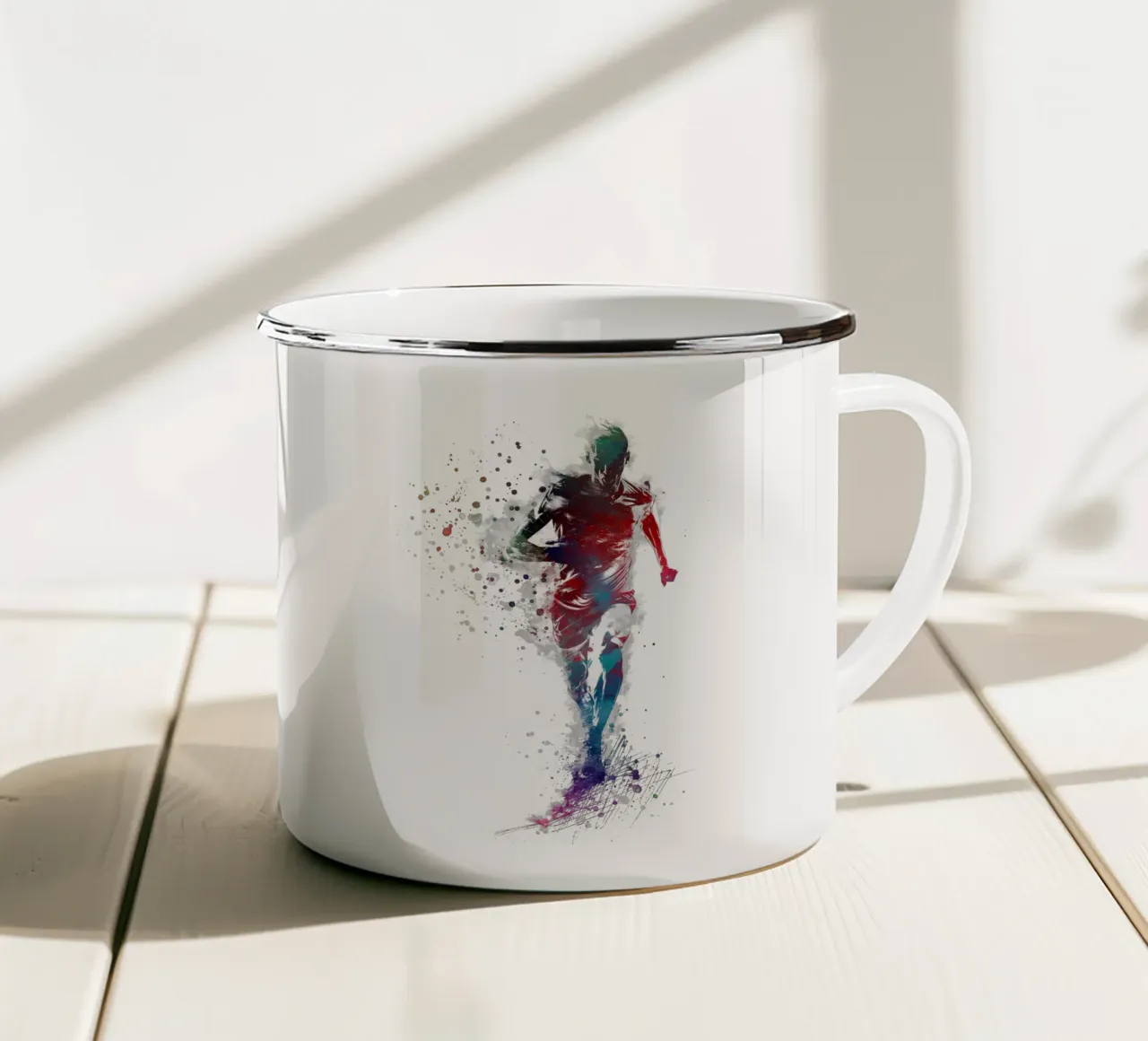 Runner sport art bianco tazza in smalto da SPORT