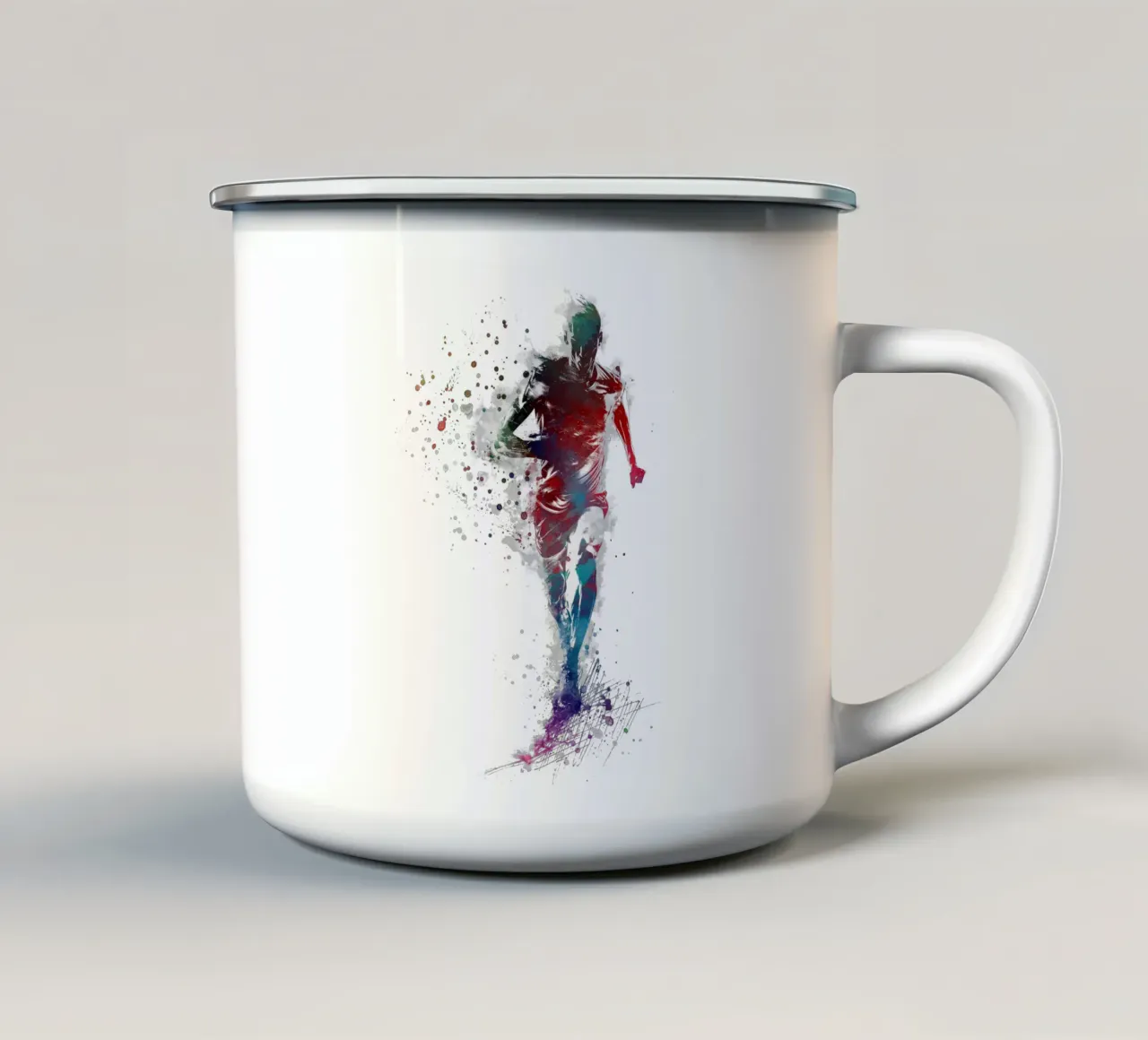 Runner sport art bianco tazza in smalto da SPORT