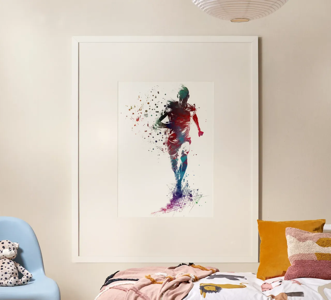 Runner sport art bianco poster da SPORT