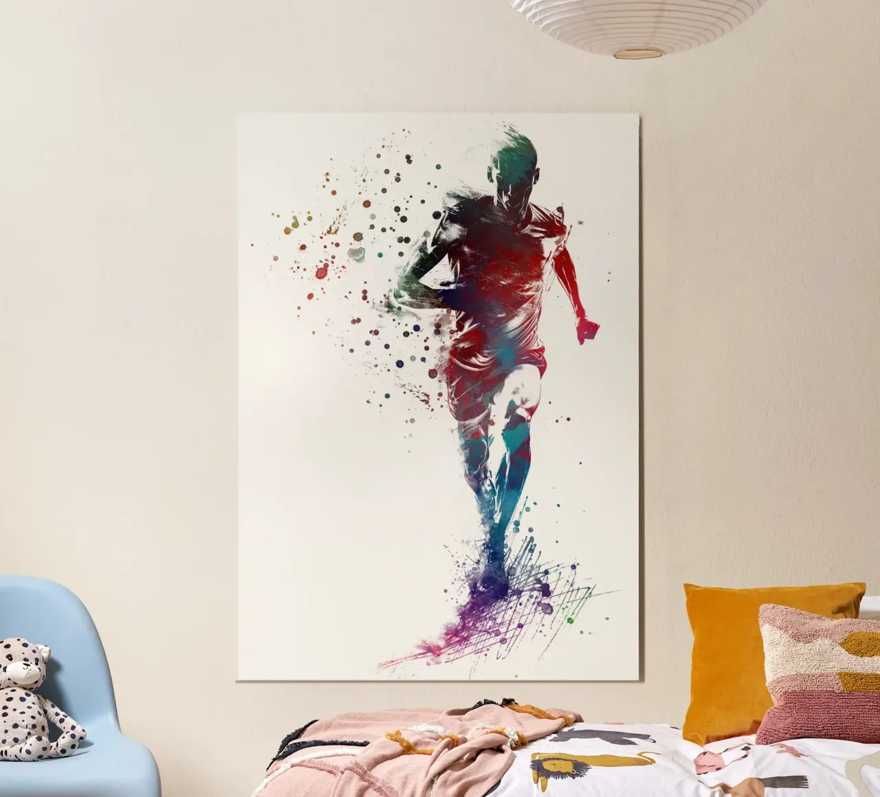 Runner sport art bianco poster da SPORT