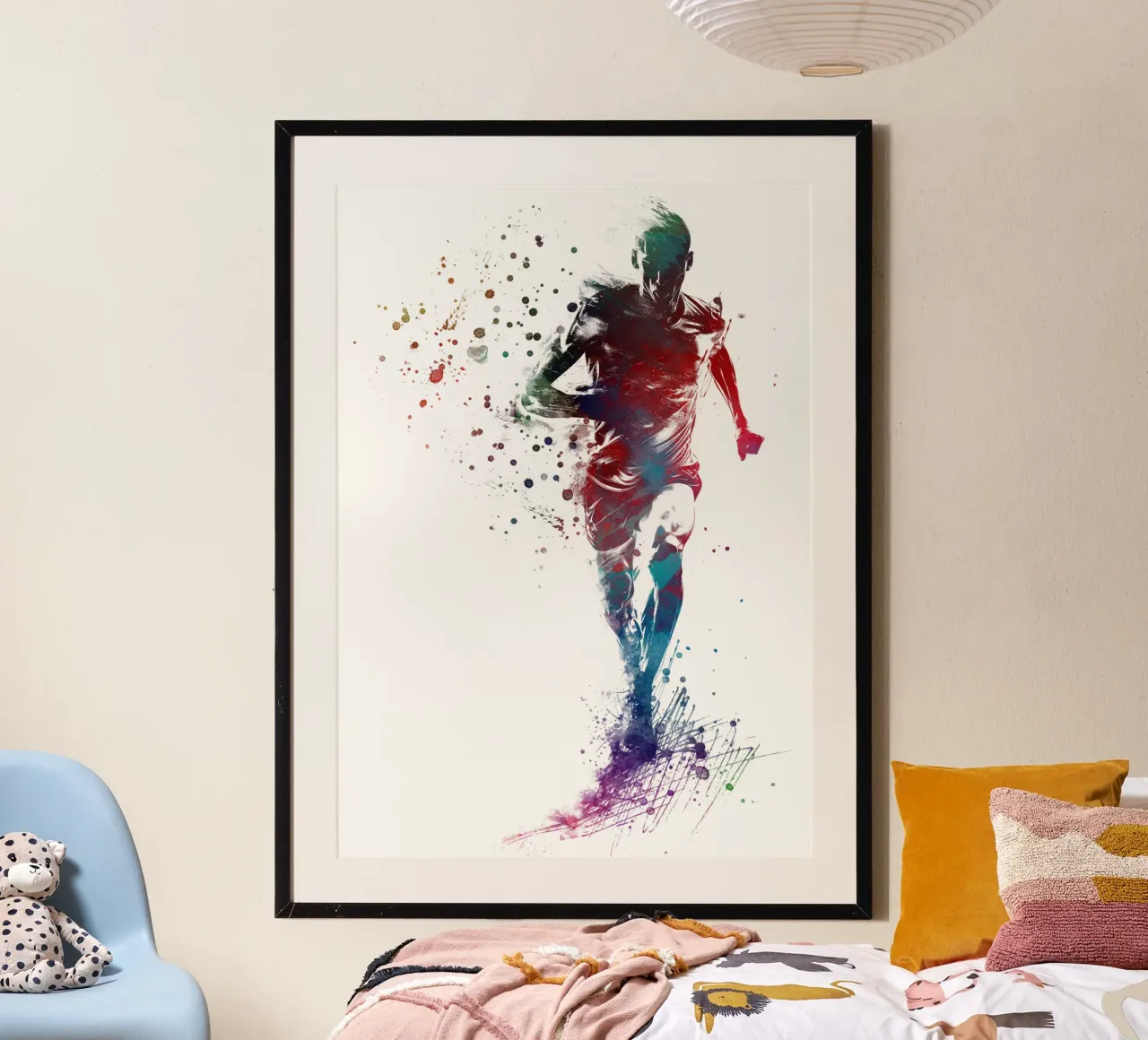 Runner sport art bianco poster da SPORT