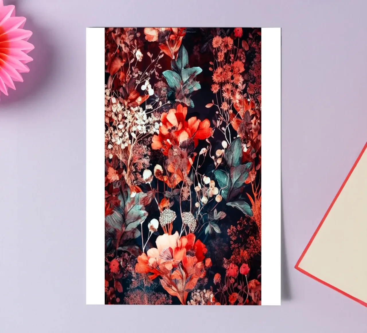 Red flowers sticker sheet by Lionmixart